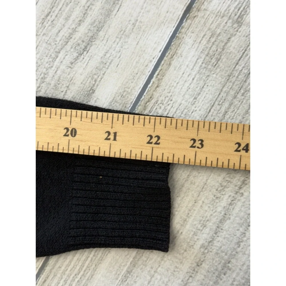 Banana Republic Fine Italian Merino Sweater Mens Lg Black Wool V Neck Ribbed